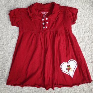 Girls Size 6-12 Months Iowa State Cyclones Red Cy Dress, 100% Cotton, Like New